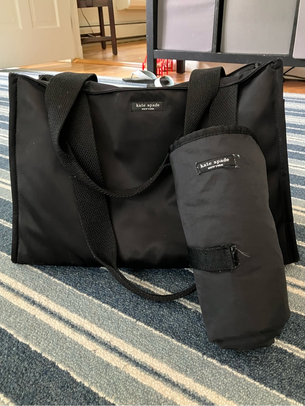 kate spade Black Nylon Duffel with Insulated Bottle Carrier